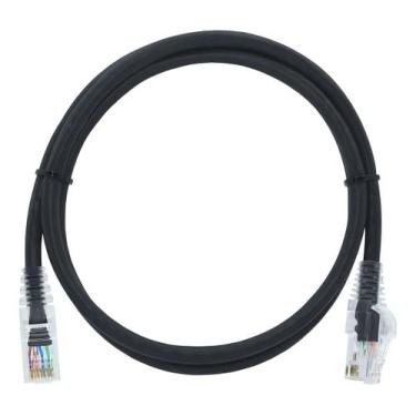 Imagem de CABO REDE 1.5M CAT5E 26AWG PRETO ANATEL 1000gbps qualidade - seccon