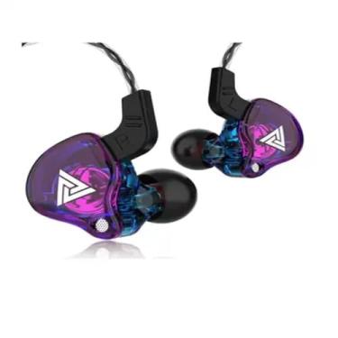 Imagem de Fone de Ouvido Qkz Ak6 Intra-auricular com FIo Profissional Retorno Musico Gamer Volume Microfone (Roxo)