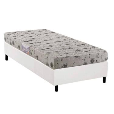 Imagem de Conjunto Box Solteiro: Colchão Espuma Herval D26 Sueño Liso + Base CRC Corano White (88x188)