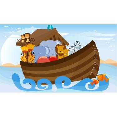 Imagem de Painel de Lona A Arca De Noé - Fabrika de Festa, 150x100cm