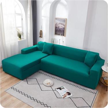 Imagem de Capa elástica para poltrona secional tipo L turquesa - Lightbek Offici