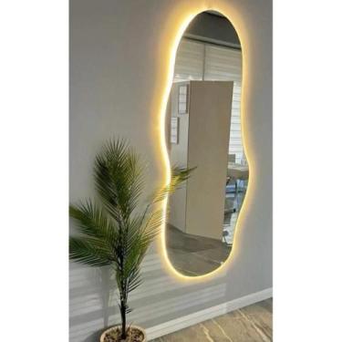 Imagem de Espelho Com Led Moderno Grande Banheiro Lavabo Abstrato - Ravima, bran