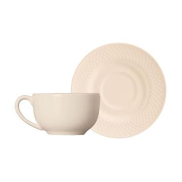 Imagem de Conjunto com 6 Xícaras de Chá com Pires Salmon Acetinado 250ml - Allea