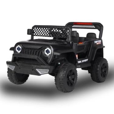 Imagem de Carro Jipe Elétrico Infantil 12V com Luzes Som USB e Controle Remoto (Preto)