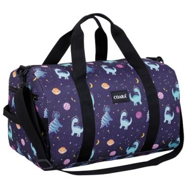 Imagem de Bolsa esportiva infantil para meninos e meninas, bolsa de mão personalizada para viagem, academia, esporte e dança, Multicor, Dinossauro azul-marinho