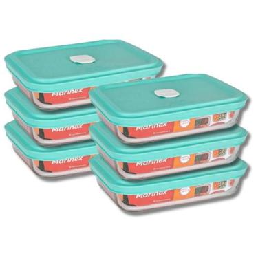 Imagem de 6 Travessa Facilita de Vidro com Tampa 750ML Marinex Doce - NADIR FIGU