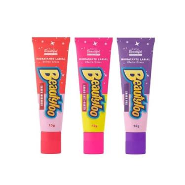 Imagem de Kit 03 Hidratante Labial Efeito Gloss Bisnaga Beautyloo Face Beautiful 10g