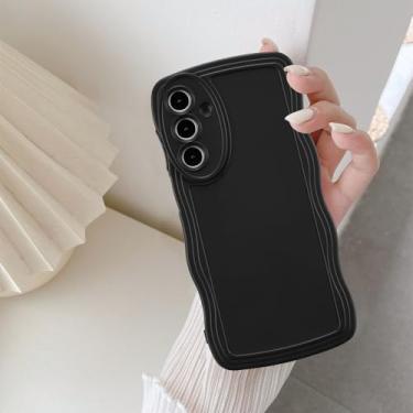Imagem de UEEBAI Capa de silicone com moldura ondulada para Samsung Galaxy S25 FE 5G, linda moldura ondulada slim fit à prova de choque capa macia bonita encaracolada feminina para Samsung Galaxy S25 FE 5G