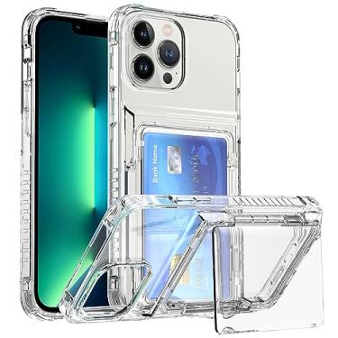 Imagem de SORAKA Capa transparente para iPhone 13 Pro Max com porta-cartões,capa protetora 2 em 1 em acrílico transparente e TPU macio