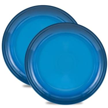 Imagem de Hasense Conjunto de 2 pratos de jantar de cerâmica, pratos premium de 25 cm, pratos de servir salada elegantes e duráveis, seguros para forno, micro-ondas e lava-louças, perfeito para família e