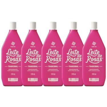Imagem de KIT 5 DESODORANTE CORPORAL LEITE DE ROSAS 310ML FRAGRANCIA SUAVE FRESCOR IMEDIATO