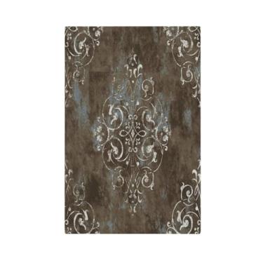 Imagem de LOLREAI Capas decorativas de placa de interruptor de luz vintage marrom padrão floral abstrato 1 gangue sem dispositivo capas de tomada em branco único placa de parede placa de interruptor de luz