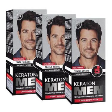 Imagem de Kert Kit c/3 Keraton Men Castanho Escuro