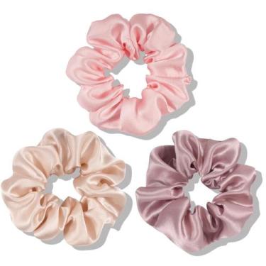 Imagem de Silk Scrunchies OLESILK 100% seda de amora para dormir o cabelo, pacot