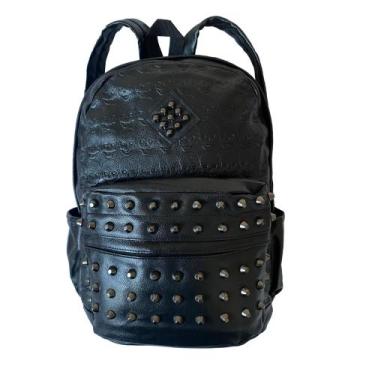 Imagem de Mochila Casual com Caveira em Relevo Passeios Despojados - Genérica