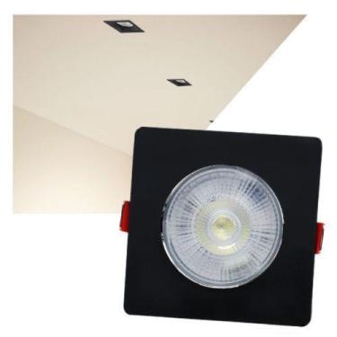 Imagem de Spot embutir quadrado abs 6w bivolt led preto 3.000k - BLUMENAU ILUMIN