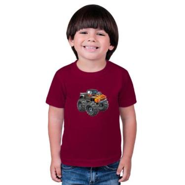 Imagem de Camiseta Masculina Infantil Carro Track - marcelo, Vinho, 4