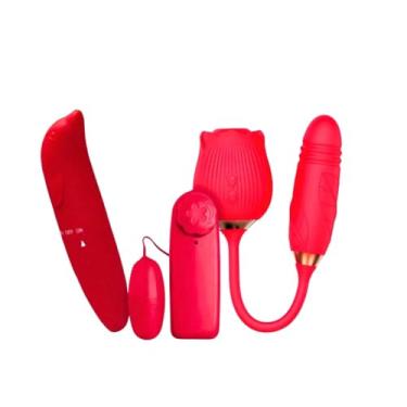 Imagem de Kit Rosa Estimulador Sugador de Clitóris +Vibrador Golfinho Ponto G + Bullet Capsula Vibratoria Sexshop