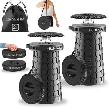 Imagem de NUMANU Banco dobrável 2024, 2GG, 50 cm de altura, peso máximo de 453 kg, cadeira dobrável retrátil portátil resistente (2 bancos + almofada + bolsa de transporte, 2, bancos/s)