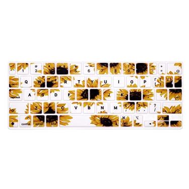 Imagem de MMDW Capa de silicone Magic Keyboard Skin para iPad Pro 11 polegadas Magic Keyboard (2ª geração) modelo 2020, para iPad Pro 11 acessórios de protetor de teclado, flor do sol