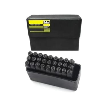 Imagem de Jogo De Alfabeto Aço 04mm Para Bater Marcações C/27 Peças Eda 5kd Carimbo Punção Letras com Caixa Plastica