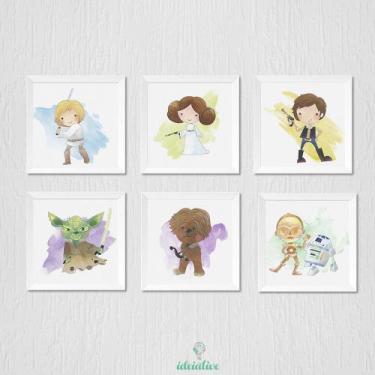 Imagem de Conjunto de Quadros Decorativos Star Wars para Crianças - Moldura Bran