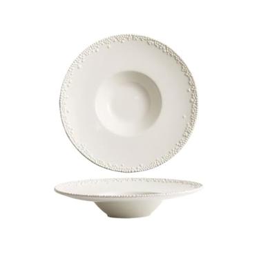 Imagem de Prato de serviço criativo prato de macarrão feito à mão tigela de salada decorativa leve luxo chapéu de palha prato hotel restaurante pratos de mesa de luxo (C)