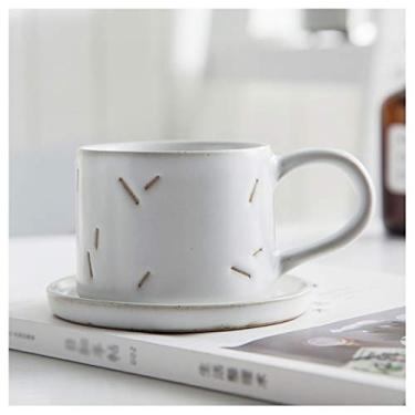 Imagem de Caneca simples para casais xícara de café de cerâmica feita à mão copo de café da manhã japonês copo de escritório em casa 240 ml presente de aniversário presente comemorativo crianças adulto