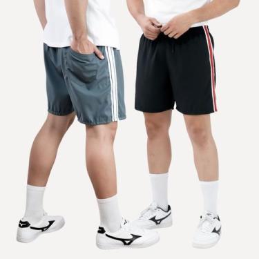 Imagem de Kit 2 Short Masculino Bermuda Tactel Popular Treino Academia Casual - 