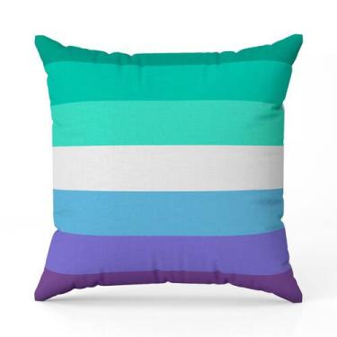 Imagem de Almofada Avulsa Cheia Estampada Bandeiras LGBT Cores 45cm x 45cm com R