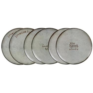 Imagem de Kit Prato Raso Tramontina Churrasco Rustic Em Porcelana 28 Cm 06 Peças
