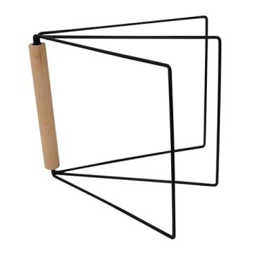 Imagem de Baoblaze Escorredor de panos de prato para de cozinha, suporte para toalhas de mão, 3 braços, dobrável, resistente, para cozinha e banheiro, Preto