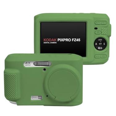 Imagem de Easy Hood Capa para Kodak PIXPRO FZ45, capa de câmera de silicone macio com capa de lente removível, capa protetora leve, ajuste personalizado para câmera FZ45 (verde)