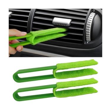 Imagem de Mandark Espanador de Estores de Carro, 2 Peças Escova de Limpeza de Janela de Veículo com Mangas de Microfibra, Ferramentas de Limpeza de Obturador Automático para Teto de Poeira, Ventiladores de Ar