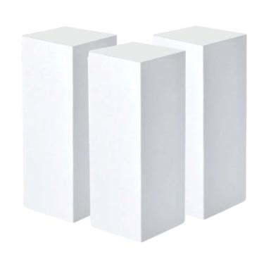 Imagem de Kit 3 Cubo Base Tablado Para Vitrine Lojas Fotos MDF Branco 45x20x20cm