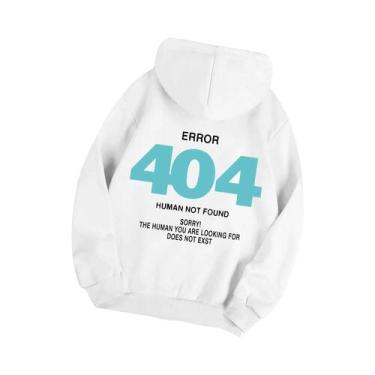 Imagem de Moletom Feminino Com Capuz De Fleece Error 404 Human Not Found S-XXL C