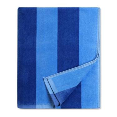 Imagem de Toalha de praia Cabanana Grande em Veludo de Algodão 90x180cm Azul Lis