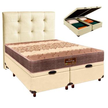 Imagem de Kit Cabeceira + Cama Box Bau + Colchão Casal D26 Ortophedic Sankonfort