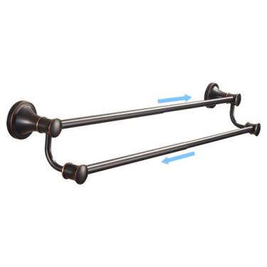 Imagem de Barra de toalha WOLIBEER Bronze Dupla Ajustável 38 a 67 cm