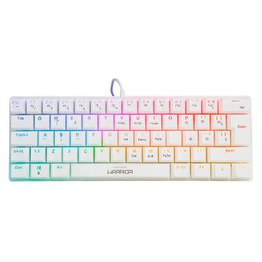 Imagem de Teclado Mecânico Gamer Multilaser Warrior Royal - ABNT2 - Formato 60% - Switch Blue - RGB - Branco