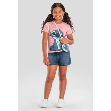 Imagem de Blusa infantil menina do Stitch com bolsinha Brandili, 3, Rosa