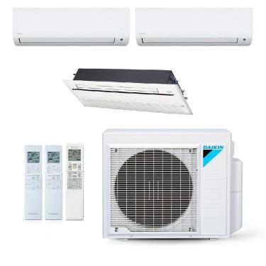 Imagem de Ar-Condicionado Multi Split Inverter Daikin 24.000 BTUs (2x Evap HW 9.000 + 1x Evap Cassete 1 Via 18.000) Quente/Frio 220V