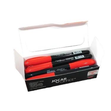 Imagem de Caixa 12 Caneta Marcador Permanente Ponta Chanfrada 1-4mm Secagem Rapi