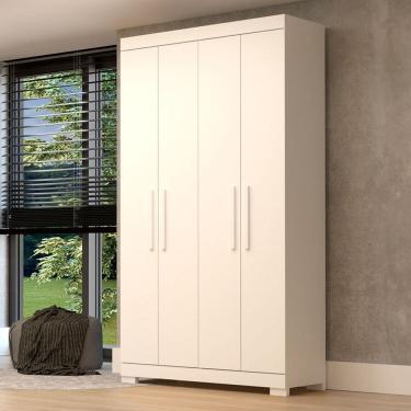 Imagem de Guarda-Roupa Solteiro Lana 4 Portas 2 Gavetas 100% Mdf Branco - Acp Móveis