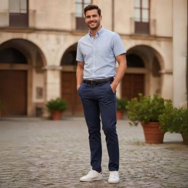 Imagem de Calça Sarja Masculina Calca Masculino Com Lycra Elastano Modelo Esport