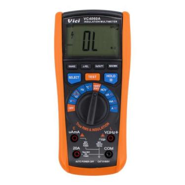Imagem de Multímetro Digital True RMS e Megômetro VC4060A 1000V NCV Teste de Iso