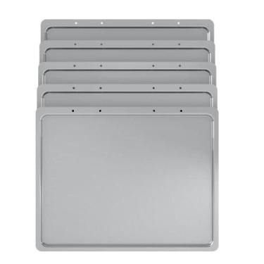 Imagem de Kit Bandeja De Alumínio Para Forno De Bancada 60l 5 Peças Prata - FOGA