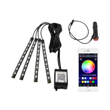 Imagem de Neon RGB LED Interior Do Carro Luz Ambiente Para Pés USB Controle Remo