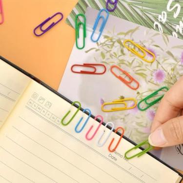 Imagem de Creative Ten Color Ten Grid Box 250 peças/caixa de papelaria 28 mm clipe de papel plástico clipe de papel marcador de página