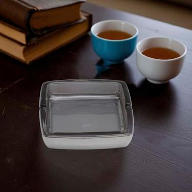 Imagem de Generic 1 cinzeiro pequeno quadrado vidro cinza 10,7 x 10,7 x 2,5 cm